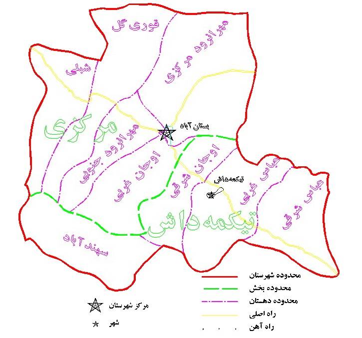 نقشه بستان آباد