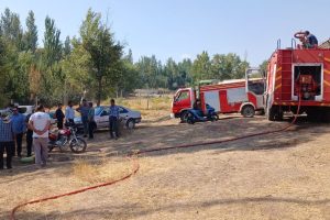 بعد از دو روز عملیات اطفای حریق، آتش باغات روستای ایشلق مهار شد
