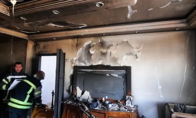 حریق واحد مسکونی در میانه