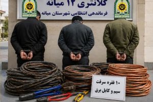 دستگیری سه سارق سیم و کابل برق در میانه
