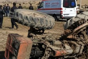مرگ دو راننده تراکتور در میانه
