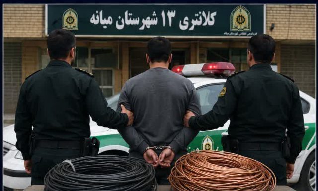 سرقت در پوشش خانواده؛ سارق کابل برق در میانه لو رفت