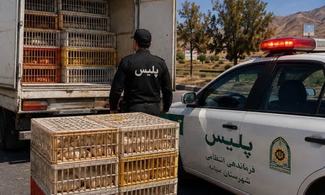 جلوگیری از خروج غیرقانونی ۶ تن مرغ زنده از میانه
