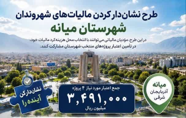 اجرای طرح «نشان‌دار کردن مالیات» در میانه با انتخاب مؤدیان