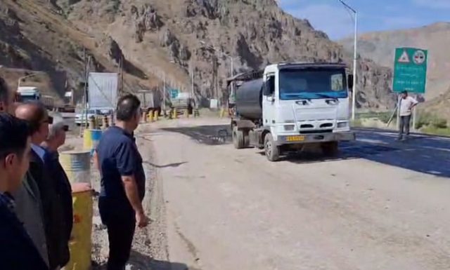 آغاز آسفالت مسیر بین دو تونل میانه ـ سرچم